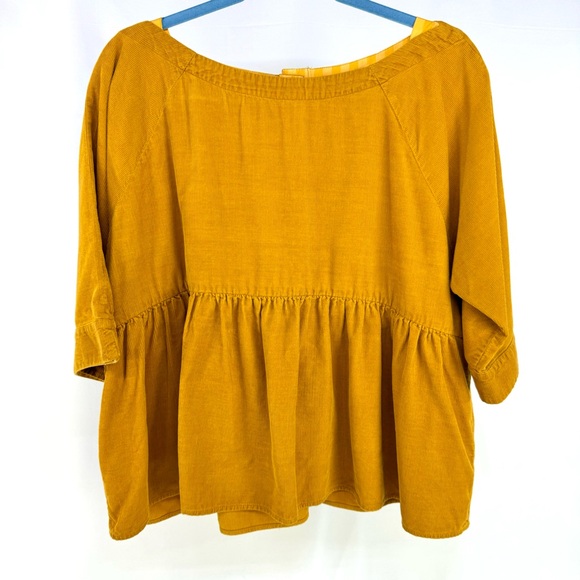 Anthropologie Maeve Maria babydoll button back corduroy blouse oversized small - Picture 3 of 14